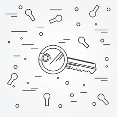 Key security hin  tline icon. Vector.