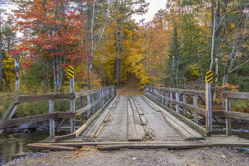 Wooden Bridge in Autumn - Ontario, Canada
