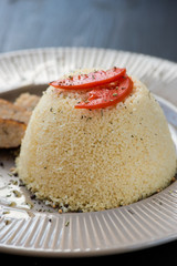 Delicious homemade vegetarian couscous made with bell pepper, to