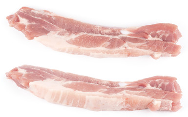 Raw Pork Ribs, Isolated On White Background.