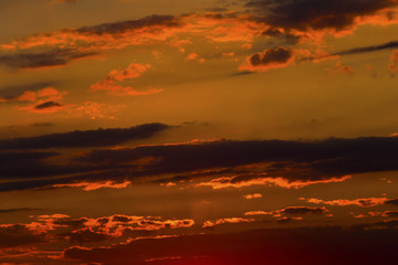 Beautiful sunset with colorful clouds on the sky