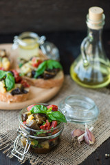 Baked eggplant with tomatoes, garlic and paprika