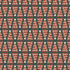 Christmas Tree Seamless Vector Pattern