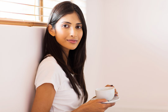 Young Indian Woman Drinking Tea