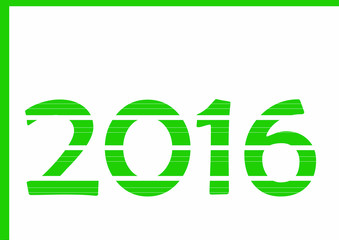 Number 2016 on white background