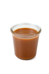 salted caramel in a jar isolated