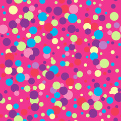Seamless pattern with color circles. Polka dot.