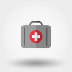 Obraz premium First aid kit. Suitcase first aid. Icon.