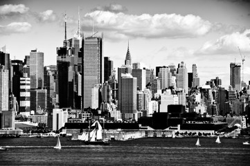  new york city cityscape over hudson river