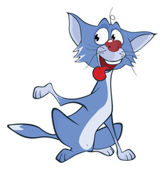  Illustration of Cute Cat. Cartoon Character