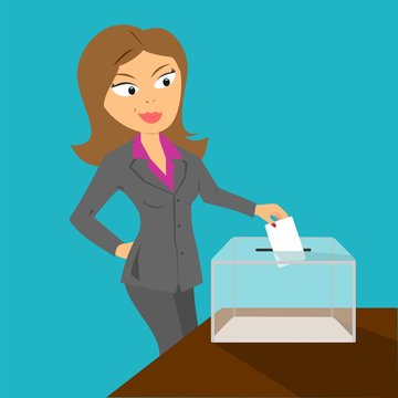 Mujer joven votando