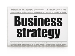 Business concept: newspaper headline Business Strategy