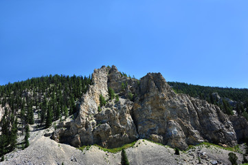 Gallatin Ridge is rugged and high.  Rocky peaks reach into the Blue Sky area of Montana.