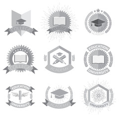 High education logos set.