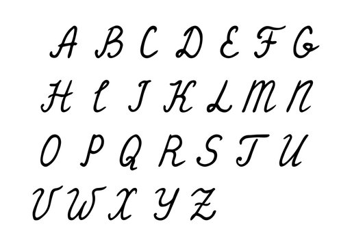 English alphabet. Hand drawn letters. Vector illustration.
