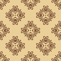 Vintage seamless pattern in victorian style. Tile ornament. Vector illustration.