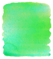 Fototapeta premium Watercolor azure stain. Light green and blue splash. Abstract background. Vector illustration.