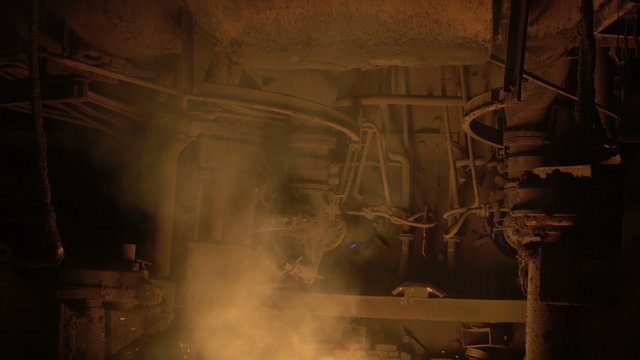 blast-furnace plant in the process of production close up 2