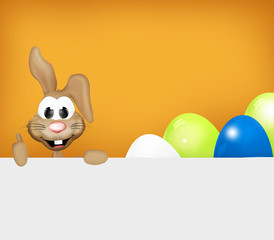 Obraz premium Festive happy Easter Bunny thumbs up