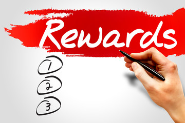 Rewards blank list, business concept
