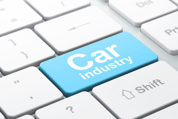 Manufacuring concept: Car Industry on computer keyboard background