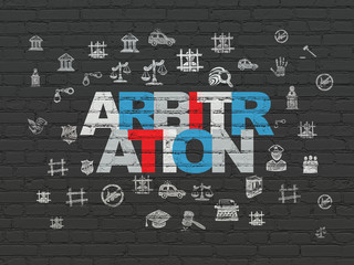 Law concept: Arbitration on wall background