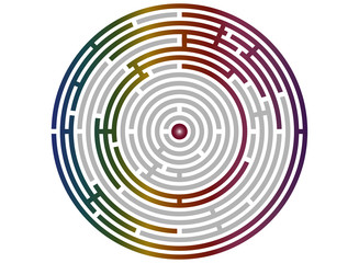 Circular labyrinth abstract, logic puzzle