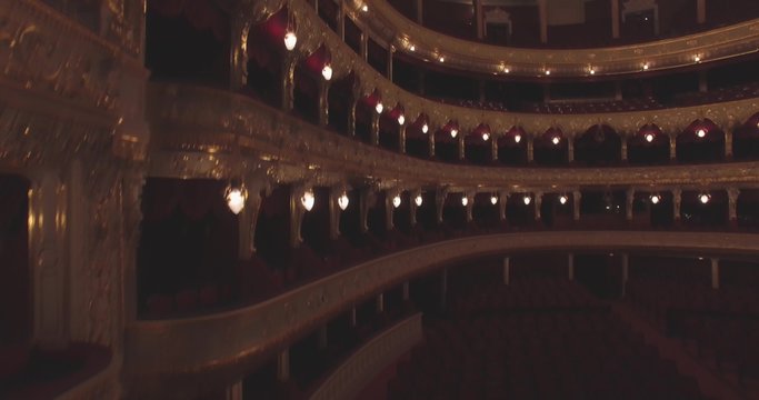 Flying inside the Opera house. Odessa Opera and Ballet Theater is the greatest Odesa’s treasure and true pearl of European architecture of XX century