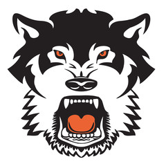 The head of an evil dog - vector