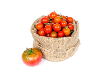 Organic tomatoes in basket
