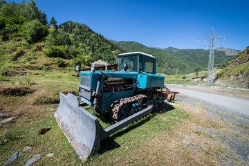 On the road from Mestia to villages community called Ushguli in Upper Svanetia region, Georgia