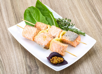 Salmon skewer