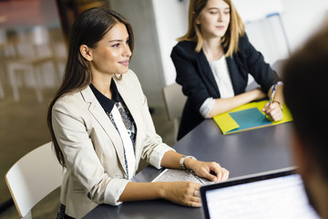 Beautiful businesswoman working in office