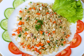 Fried rice with seafood