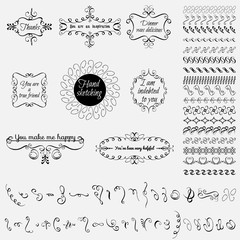 Collection of hand-drawn elements