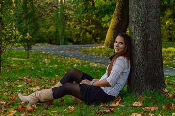 Autumn portrait, lovely girl