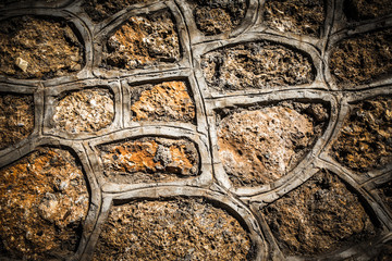 Fragment of stone texture wall or fence for natural material bac