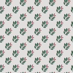 Hand drawn plants plants seamless pattern