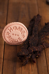 jerky beef - homemade dried cured spiced meat