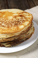 Stack of fried pancakes