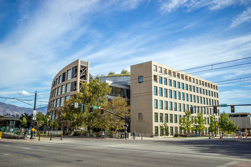 Exterior of the contemporary Salt Lake City Public Library