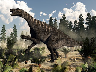 Iguanodon roaring - 3D render