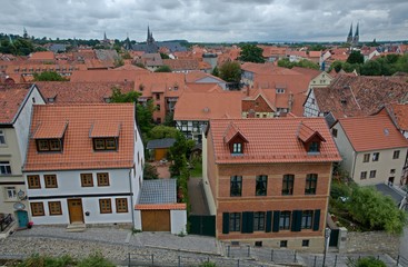 Obraz premium Cityscape of medieval city Quedlinburg in Germany.