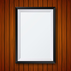 Vector modern frame with shadow on wooden