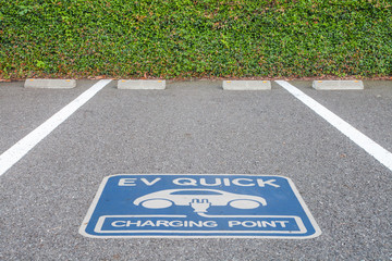 Obraz premium Car parking for Charging of an electric car