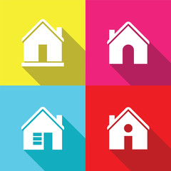 House flat icon set