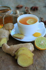 hot tea with ginger