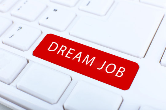 Dream job concept. Keyboard close-up