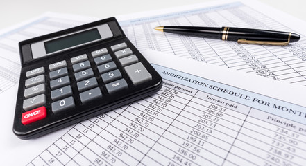 Obraz premium Amortization schedule documents