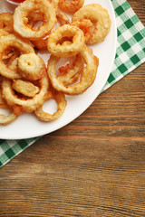 Chips rings on plate